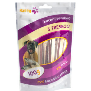 kachní sendvič s treskou 100g
